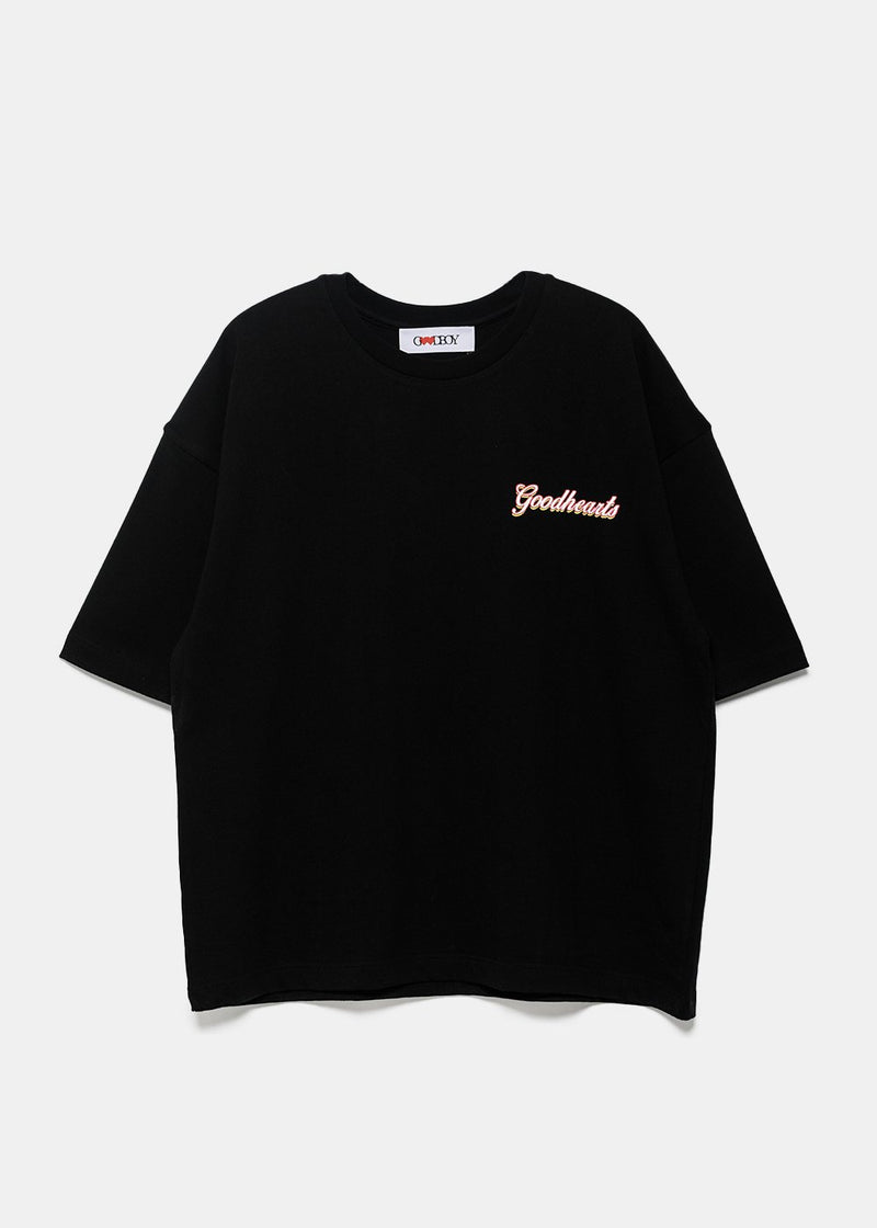 XOXOGOODBOY Black Oversized Logo Graphic T-Shirt - NOBLEMARS