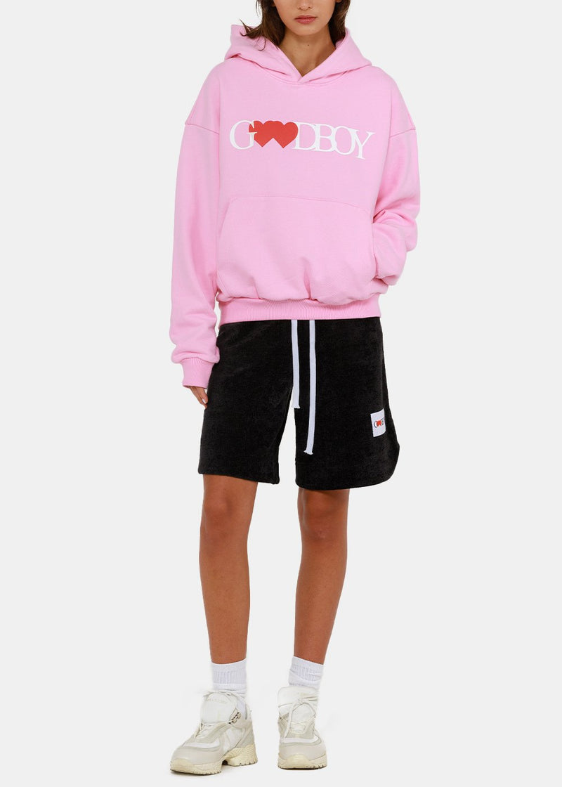 XOXOGOODBOY Pink Heart Logo Print Hoodie - NOBLEMARS