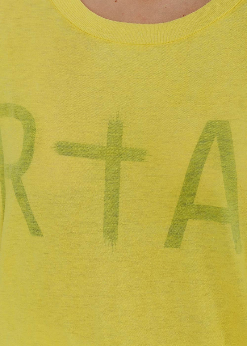 RtA Yellow Kendry Logo Print T-Shirt - NOBLEMARS