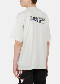 Balenciaga Political Campaign T-Shirt Large Fit - White - Women's - S - Cotton