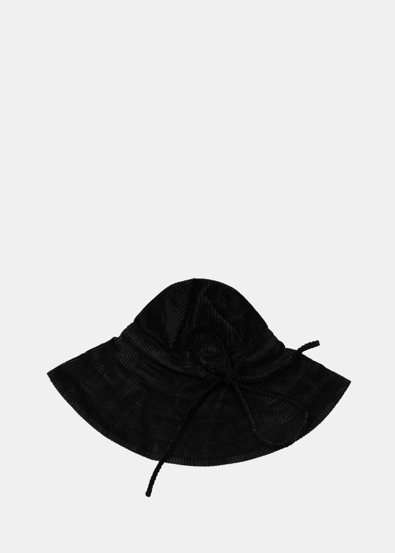 Kimhēkim Black Anna Cotton Corduroy Hat - NOBLEMARS