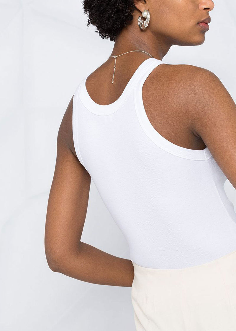 Toteme White Curved Tank Top - NOBLEMARS