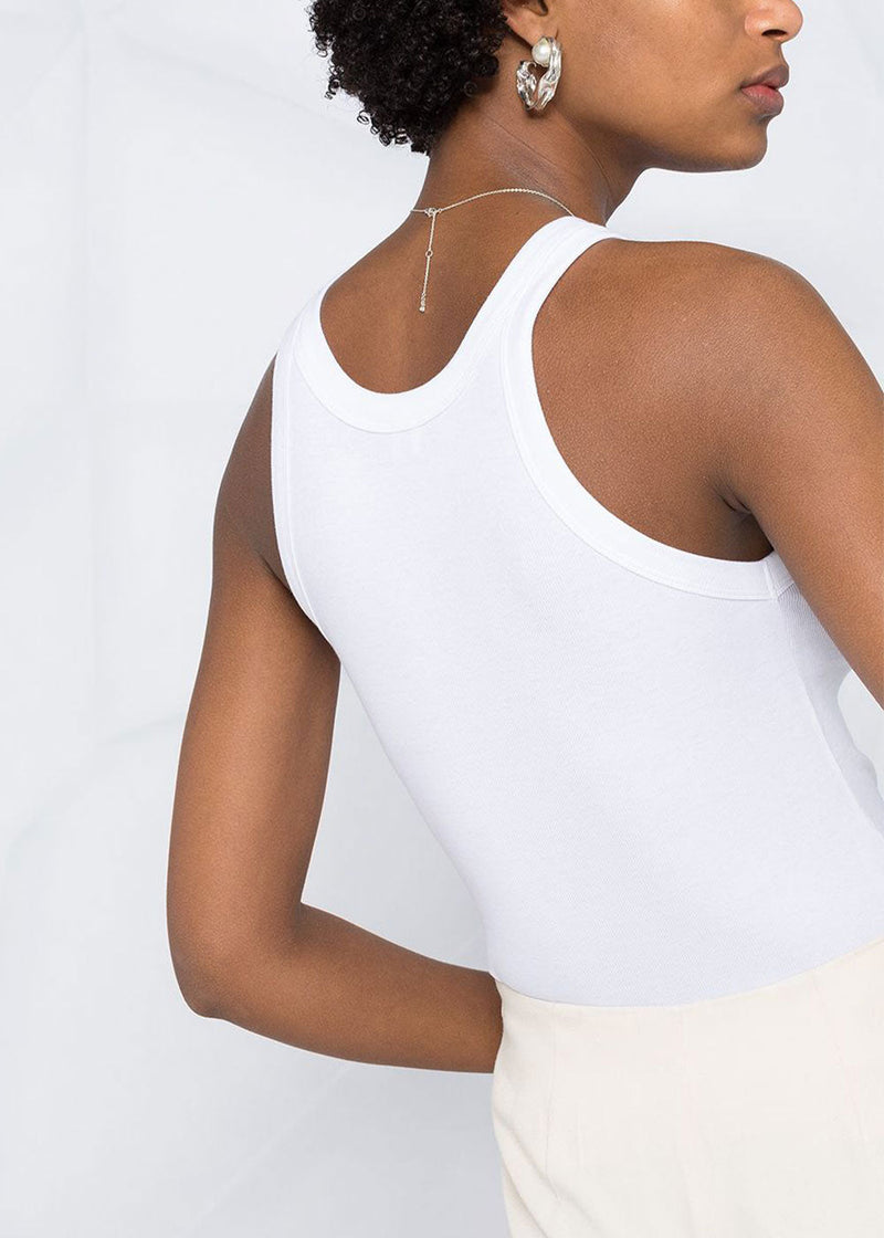 TOTEME White Curved Tank Top - NOBLEMARS