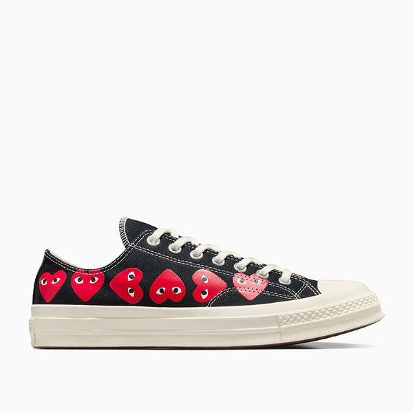 COMME DES GARCONS PLAY X CONVERSE CHUCK 70 MULTI HEART LOW TOP - NOBLEMARS