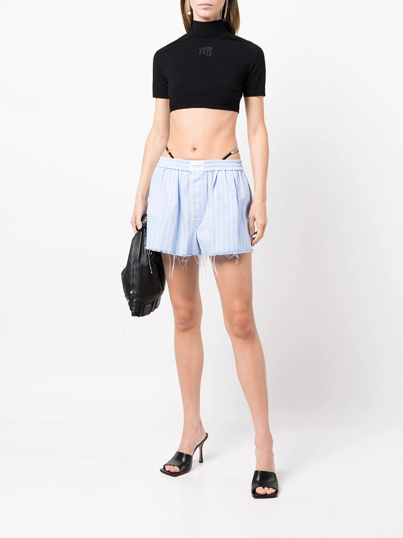 T BY ALEXANDER WANG Women Frayed Boxer With Crystal Thong - NOBLEMARS