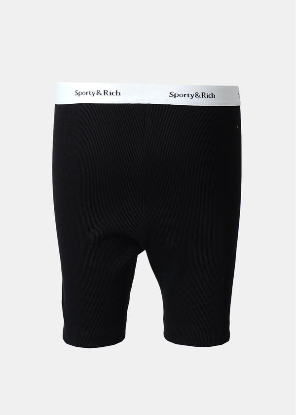 Sporty & Rich Black Biker Shorts - NOBLEMARS