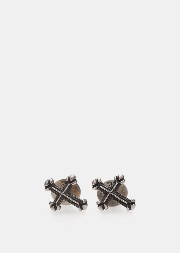 WERKSTATT:MüNCHEN Cross-pendant Stud Earrings - NOBLEMARS