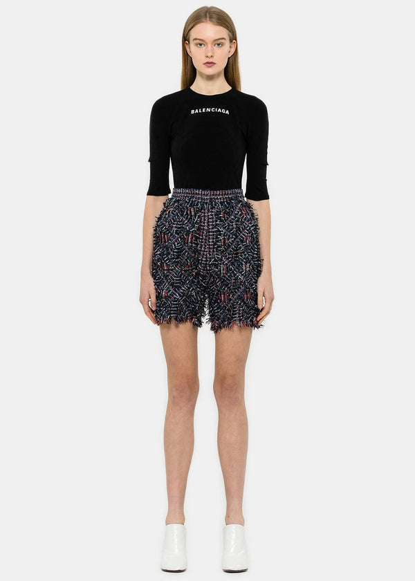 Laurence & Chico Red & Blue Tweed Quilted Shorts - NOBLEMARS