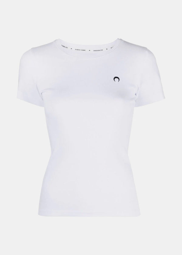 Marine Serre White Organic Cotton T-Shirt - NOBLEMARS