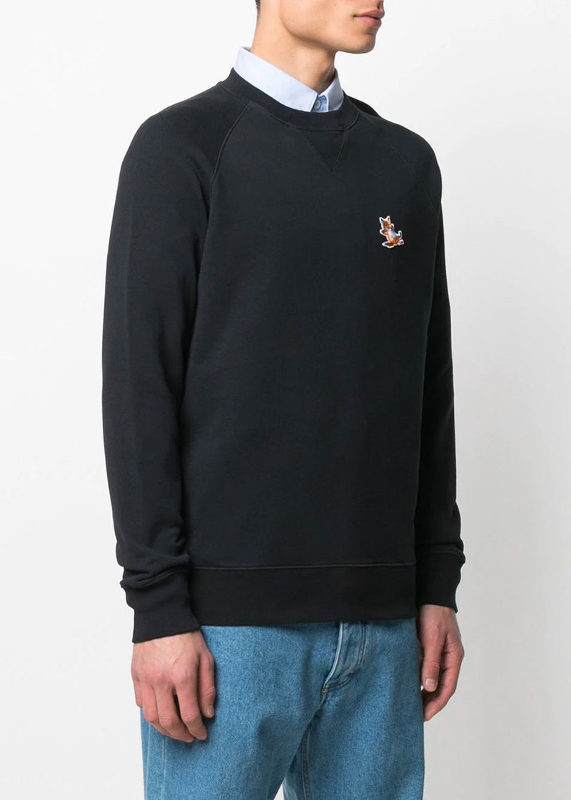 Maison KitsunÃ© Black Chillax Fox Patch Classic Sweatshirt - NOBLEMARS