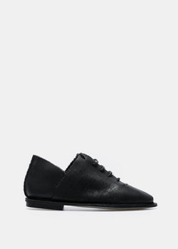 Petrucha Black Wax Lace Up Shoes - NOBLEMARS