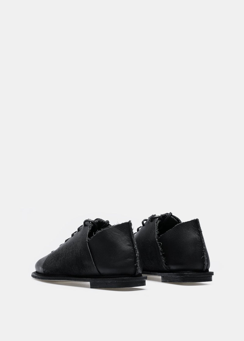 Petrucha Black Wax Lace Up Shoes - NOBLEMARS
