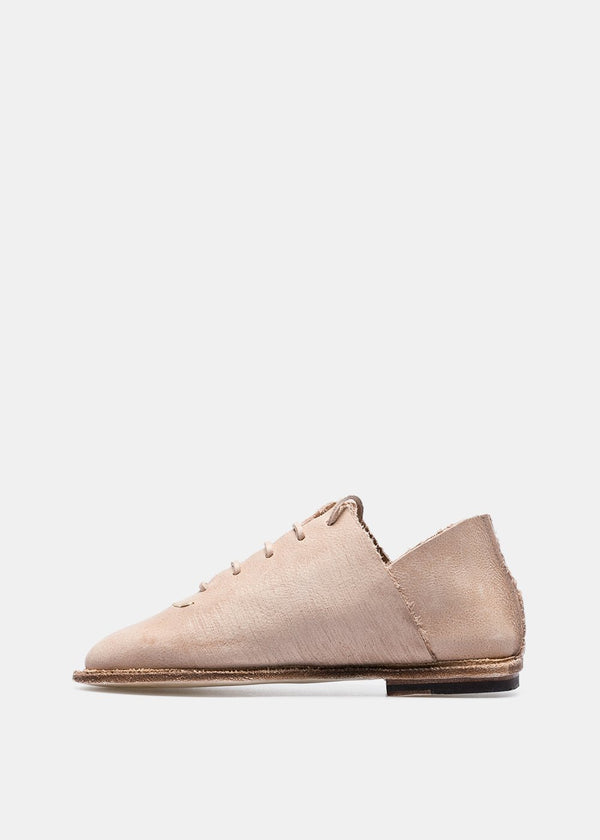 Petrucha Beige Wax Lace Up Shoes - NOBLEMARS