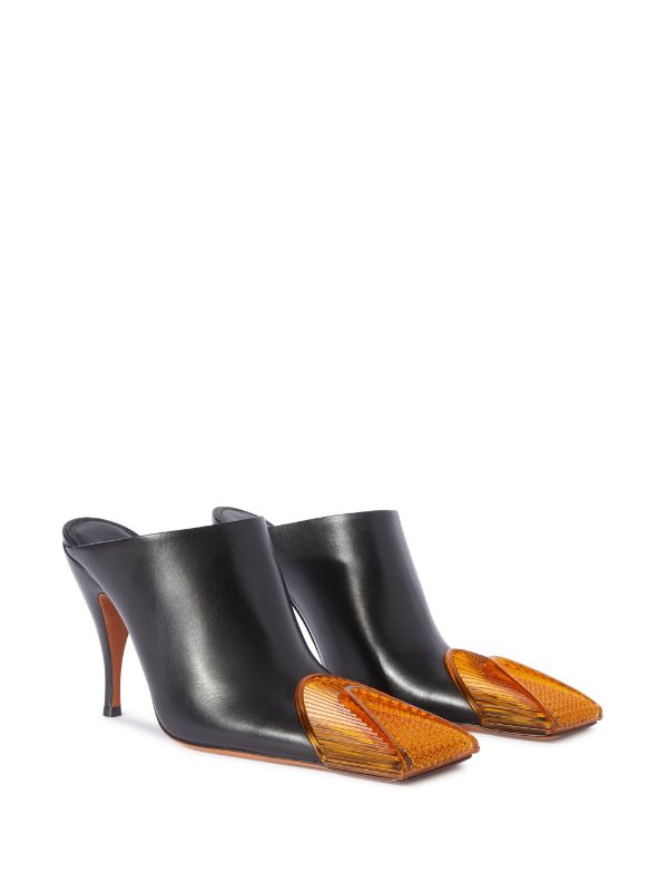 OFF-WHITE WOMEN LUNAR LEATHER MULES - NOBLEMARS