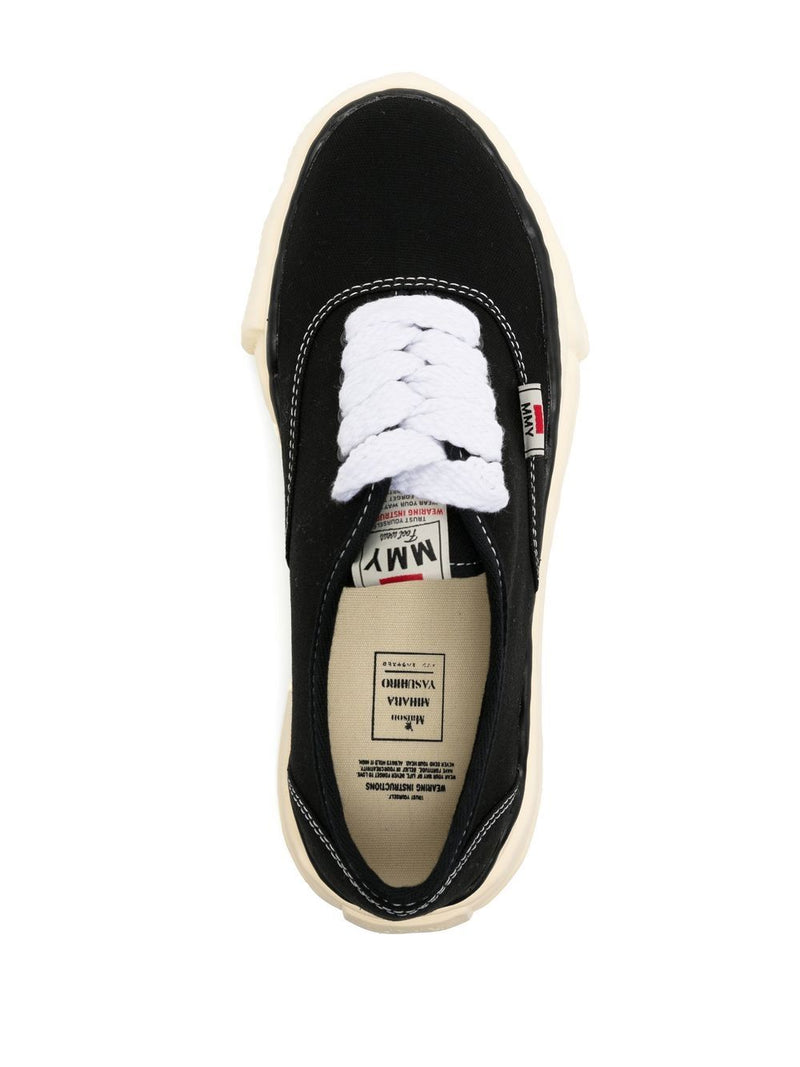 MAISON MIHARA YASUHIRO BAKER CANVAS LOW TOP VINTAGE SOLE SNEAKERS - NOBLEMARS