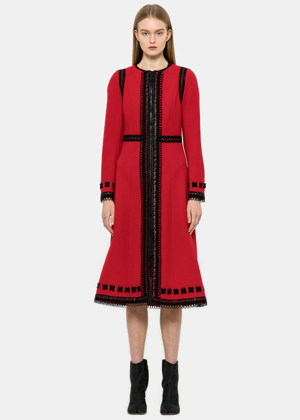 Andrew Gn Red Wool Coat Dress - NOBLEMARS