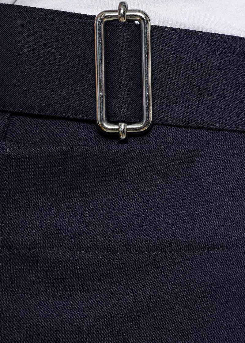 JW Anderson Navy Folded Front Trousers - NOBLEMARS