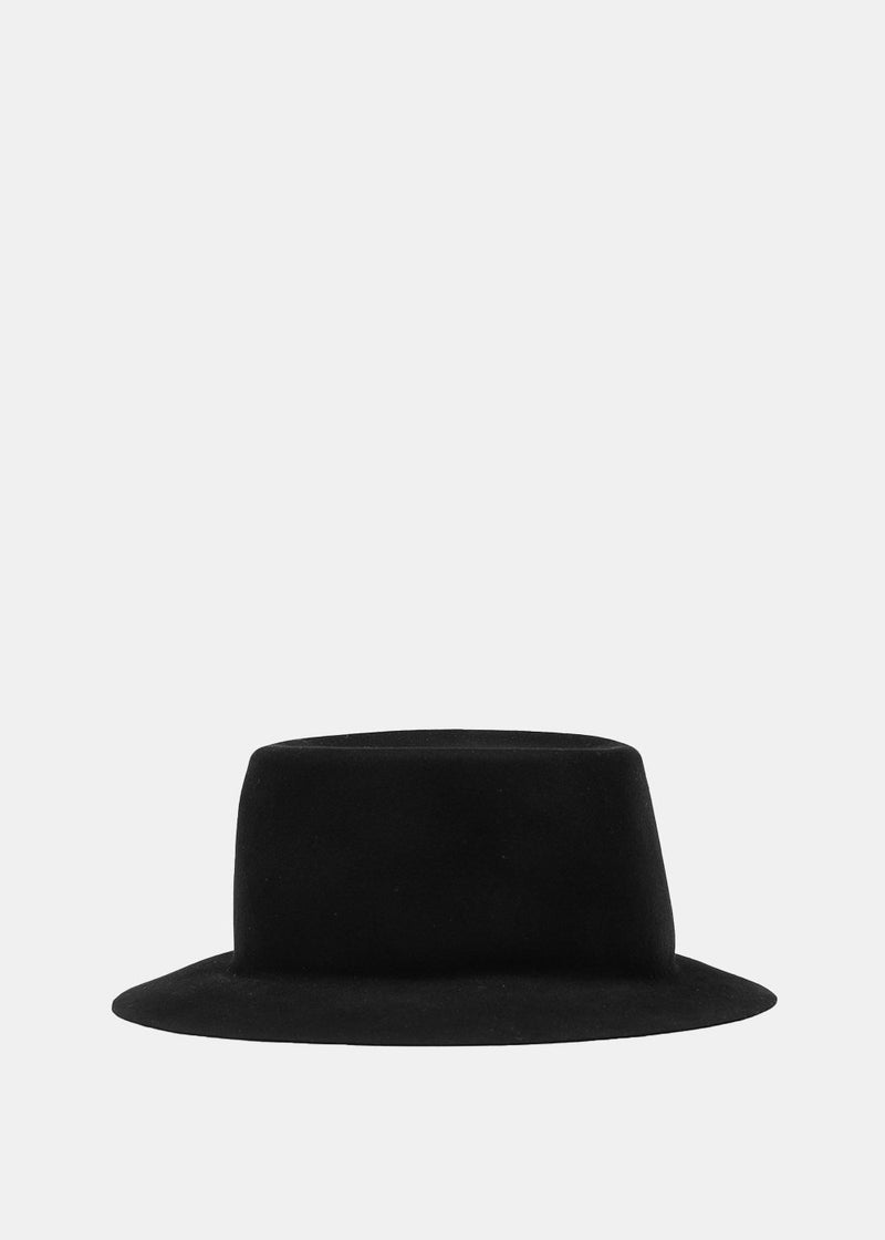 Horisaki Design & Handel Black Beaver Fur Felt Open Crown Hat - NOBLEMARS