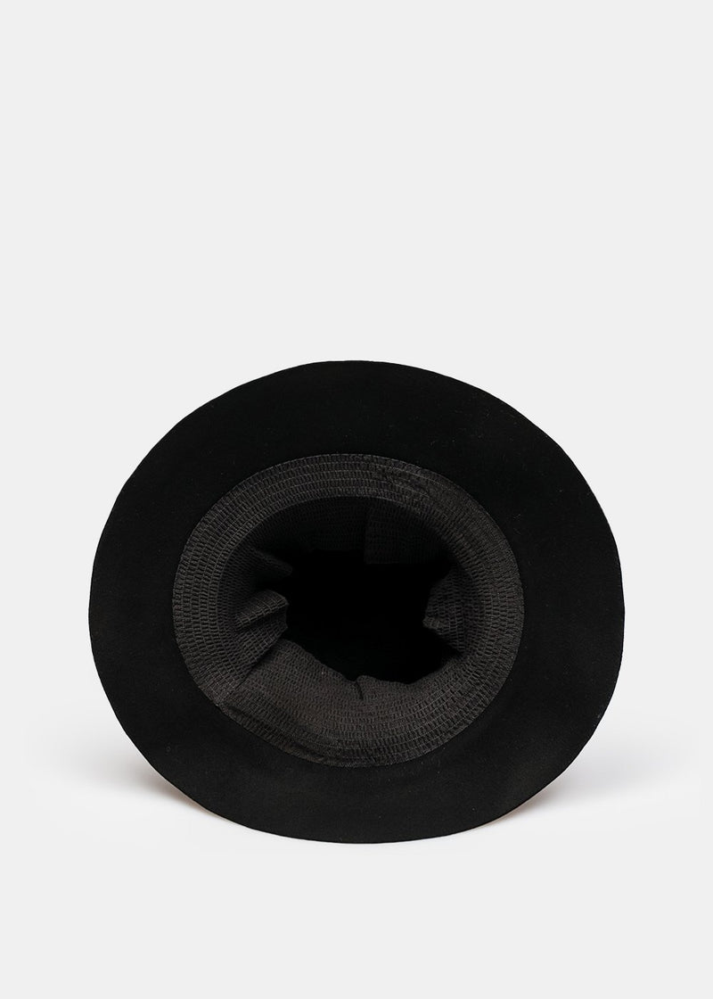 Horisaki Design & Handel Black Beaver Fur Felt Open Crown Hat - NOBLEMARS