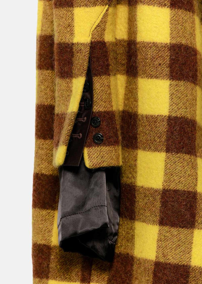 Rick Owens Raisin Plaid Museum Coat - NOBLEMARS