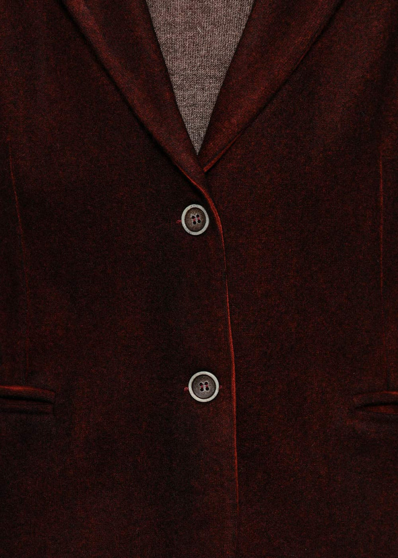 Avant Toi Coral Red Felted Blazer - NOBLEMARS