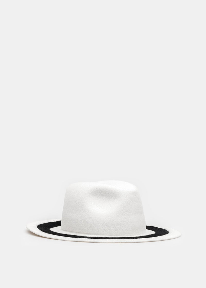 Filù Hats White Telluride Wool Felt Banded Hat - NOBLEMARS