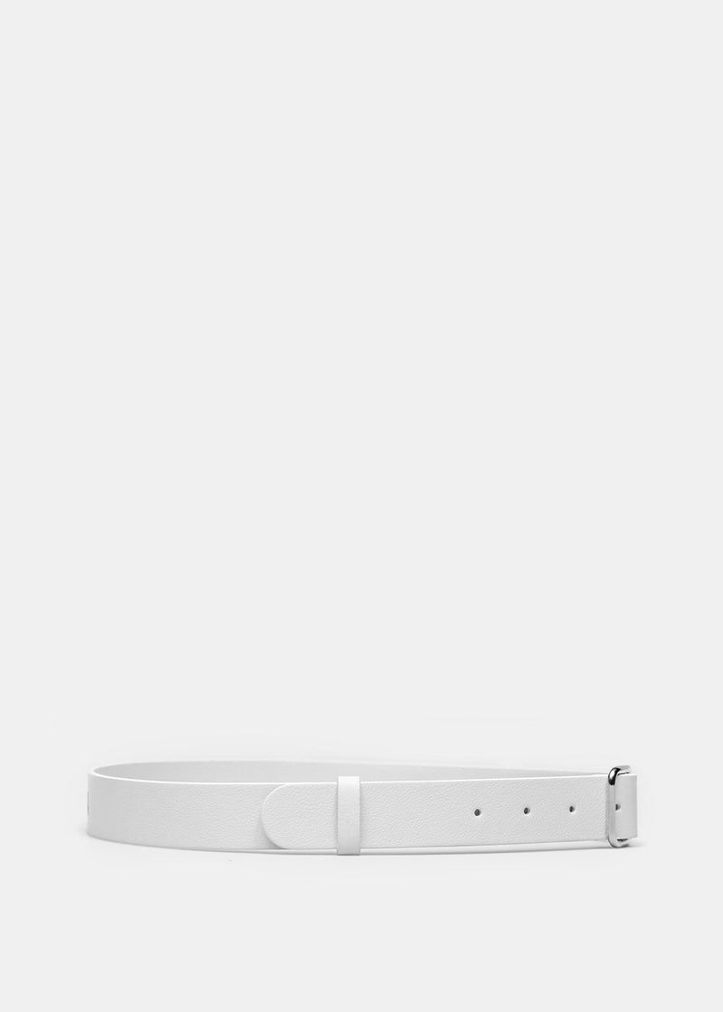 Balenciaga White Everyday Logo Belt - NOBLEMARS