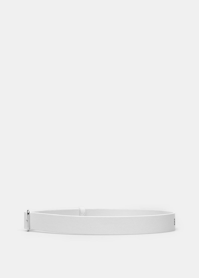 Balenciaga White Everyday Logo Belt - NOBLEMARS