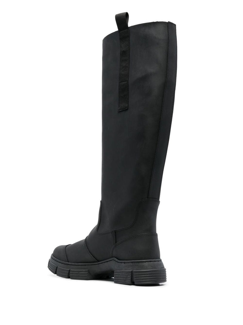 GANNI WOMEN RECYCLED RUBBER KNEE BOOTS - NOBLEMARS