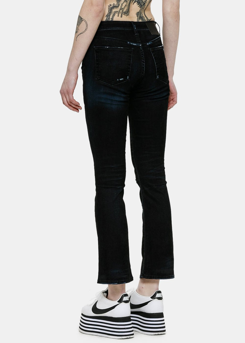 R13 Black Velvet Kick Jeans - NOBLEMARS
