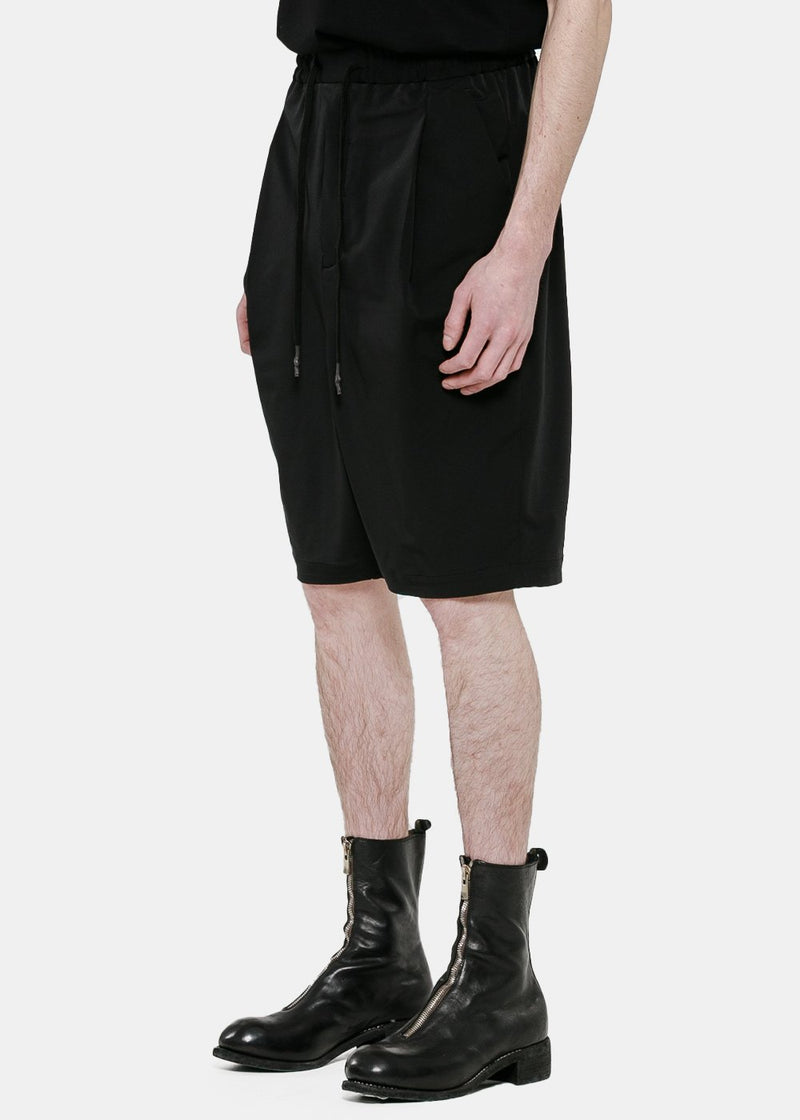 Devoa Black Drop Crotch Shorts - NOBLEMARS