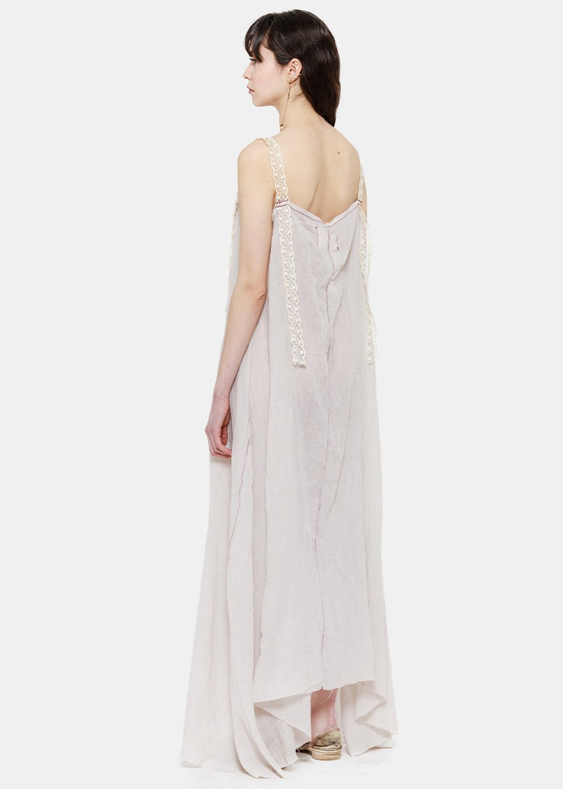 Peng Tai White Cotton Shrink Dress - NOBLEMARS