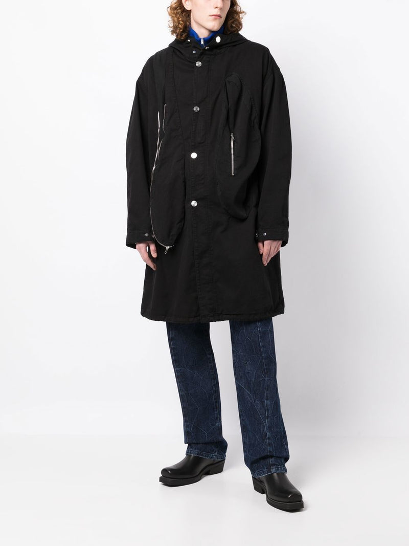 NAMACHEKO UNISEX ASYMMETRICAL STURCTURED POCKETS SYRUS PARKA