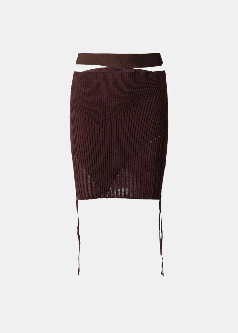 Andre¨¡damo Brown Cutout Miniskirt - NOBLEMARS