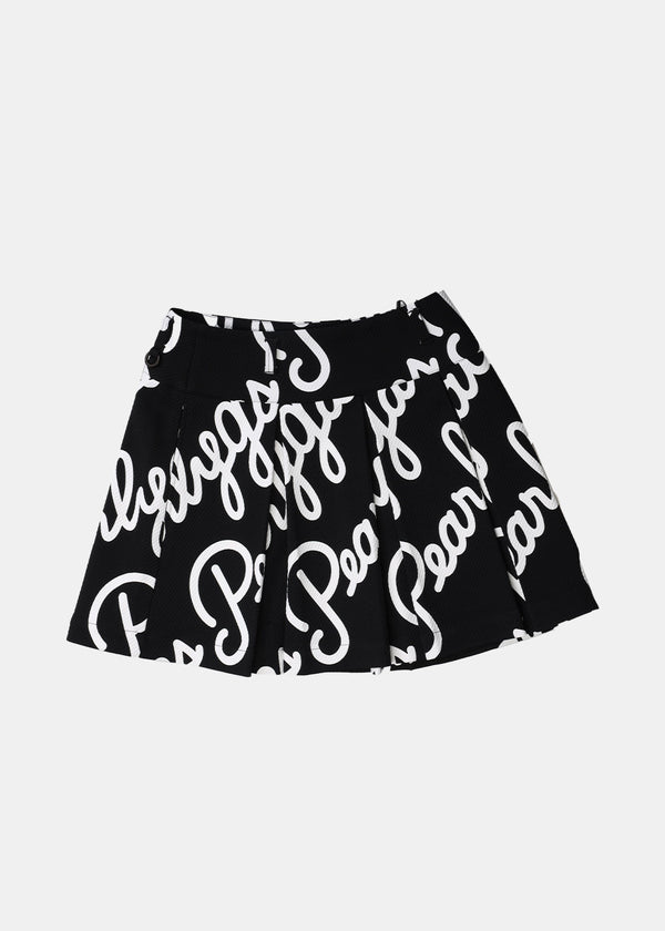 PEARLY GATES Dark Navy Pattern Print Pleated Skirt - NOBLEMARS