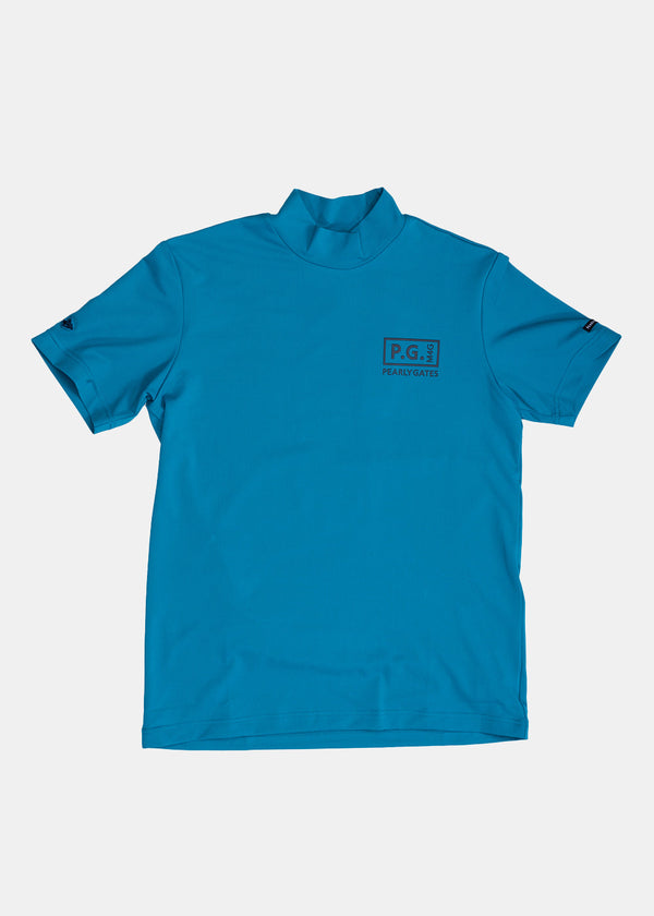 Pearly Gates Blue Mesh Short Sleeve High-neck T-shirt - NOBLEMARS
