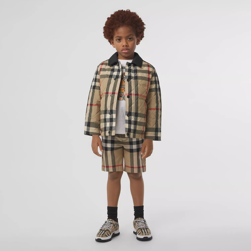 BURBERRY KIDS VINTAGE CHECK DIAMOND QUILTED JACKET - NOBLEMARS