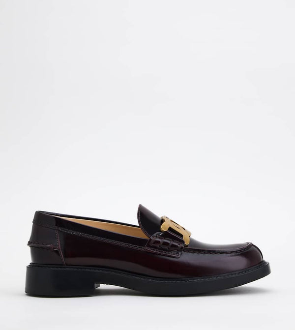 TOD'S WOMEN LOAFERS IN LEATHER GOMMA BASSO 59C CATENA MOCASSINS