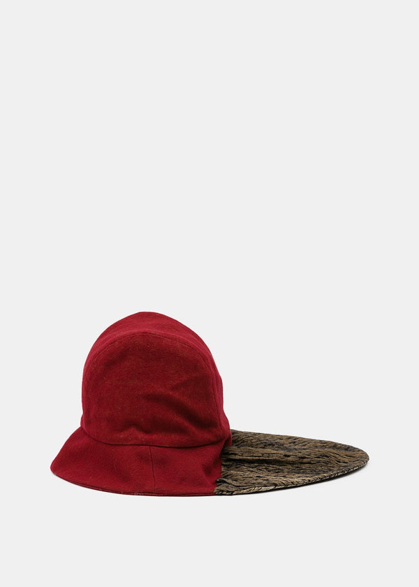Uma Wang Red & Mustard Helia Hat - NOBLEMARS