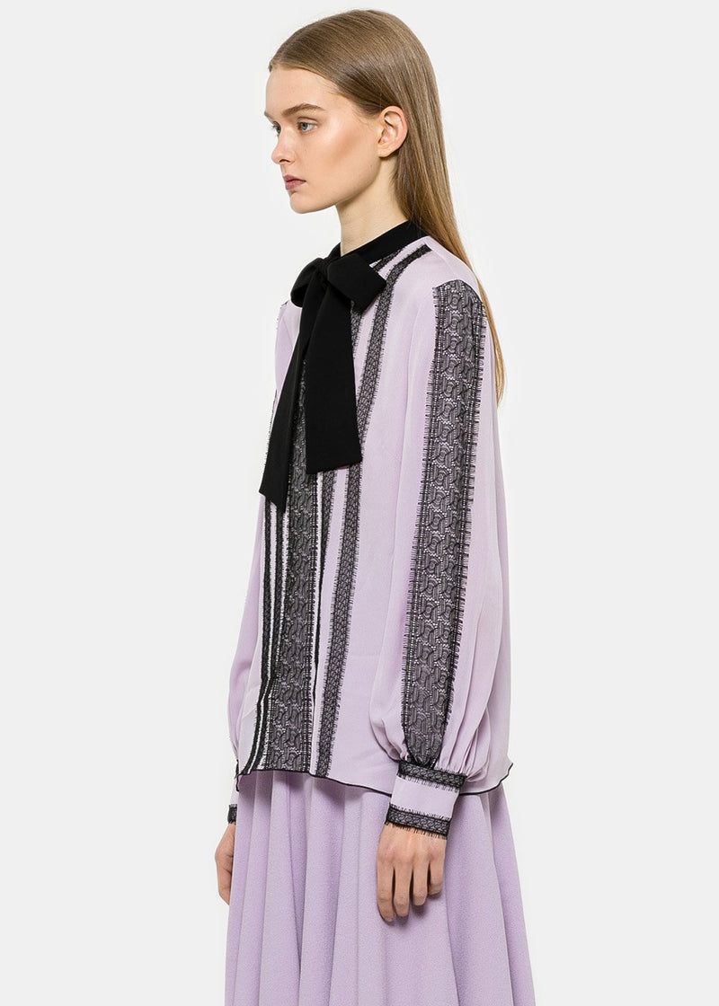 Andrew Gn Lilac Striped Top - NOBLEMARS