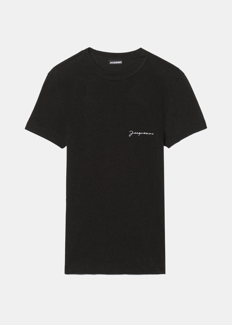 Black Logo Embroidery T-Shirt