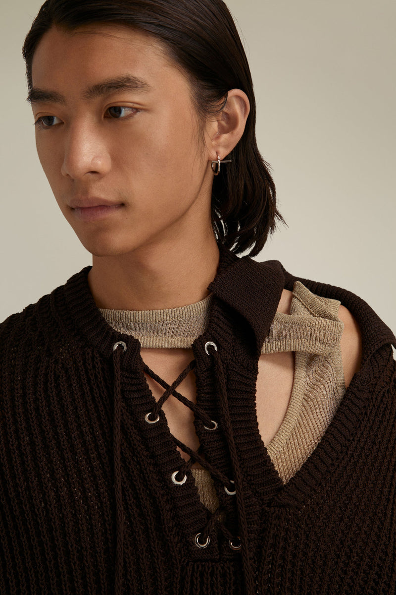 デザイナーズY/PROJECT Double Collar Laced Pullover