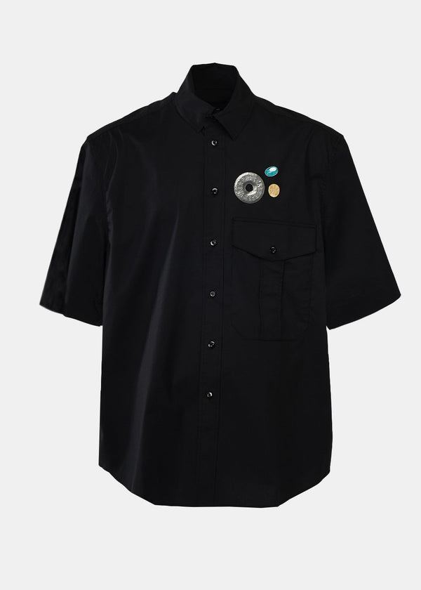 Song For The Mute Black Military Shirt - NOBLEMARS