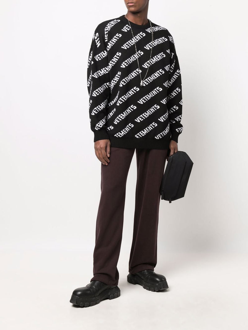 VETEMENTS Pink Monogram Jacquard Sweater - NOBLEMARS