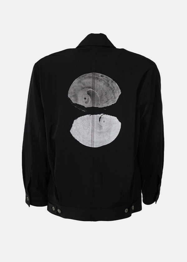 Song For The Mute Black 'Grey Shells' Coach Jacket - NOBLEMARS