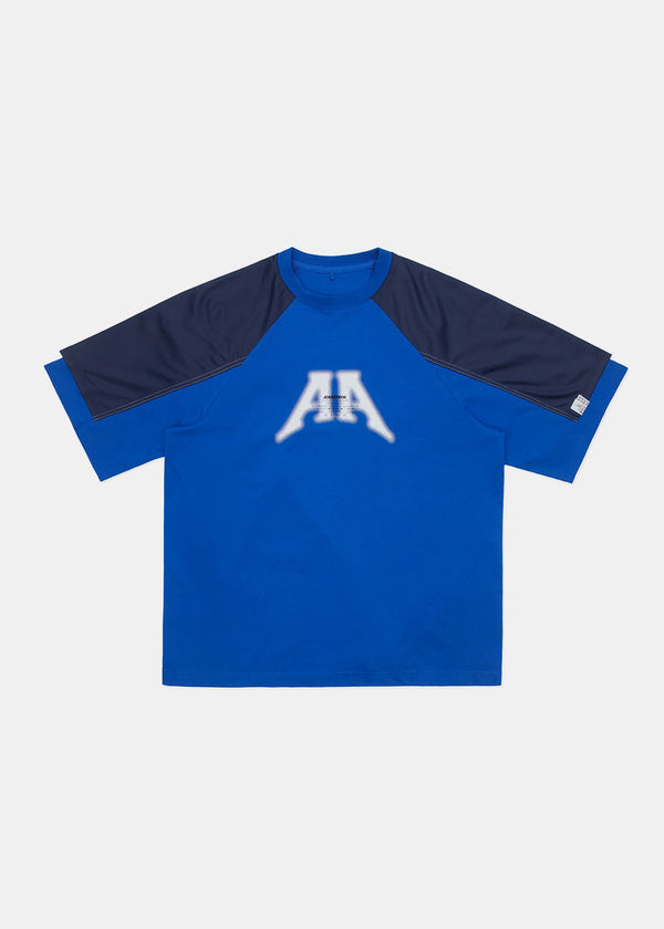 ADER ERROR Blue Nolc Logo Raglan T-Shirt - NOBLEMARS