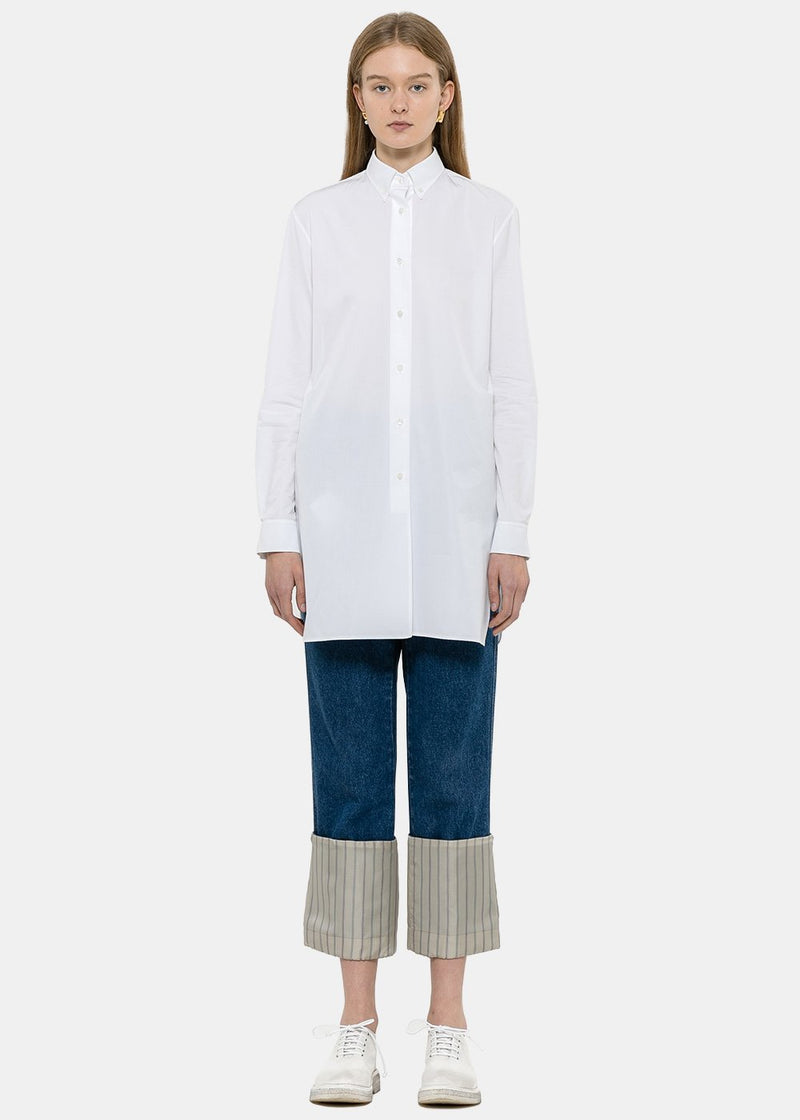 Bibi Blangsted White Cuff Clip Long Shirt - NOBLEMARS
