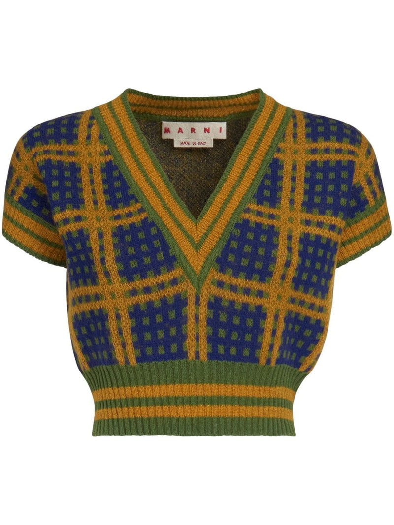 MARNI WOMEN SLEEVELESS JUMPER WITH 50'S CHECK - NOBLEMARS