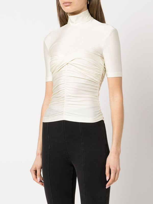 T BY ALEXANDER WANG WOMEN MOCK NECK RUCHED BODYCON TOP - NOBLEMARS