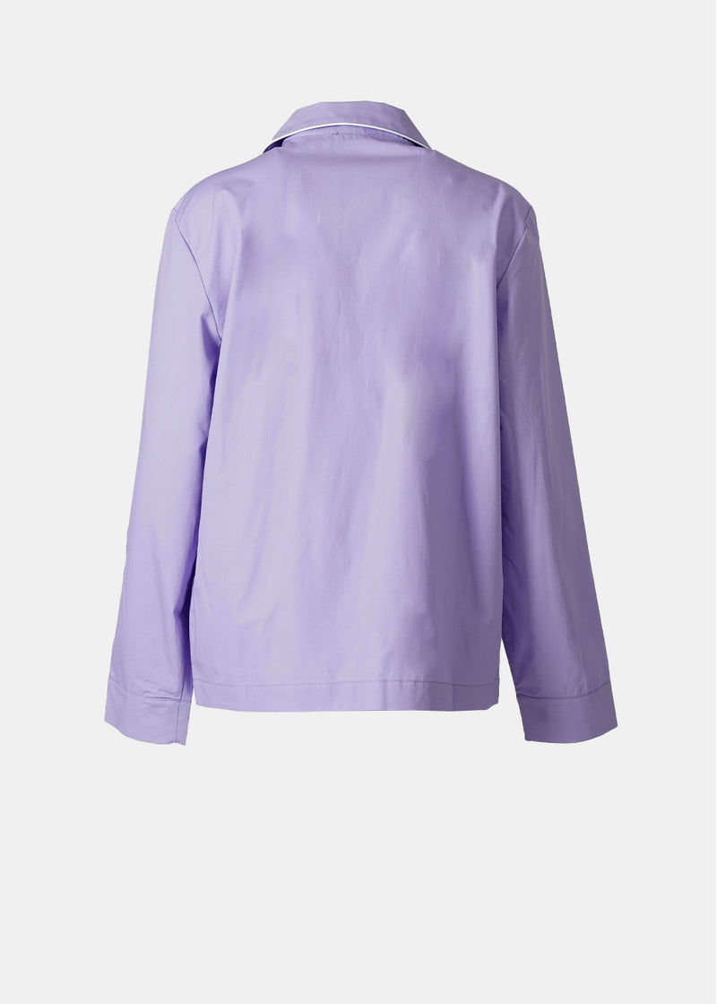 Sporty & Rich Purple Serif Logo Long-sleeve Pyjama Shirt - NOBLEMARS